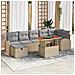 Set divano giardino 8 pezzi con cuscini beige polyrattan - Foto miniatura 2