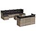 Set Divani da Giardino 11 pz con Cuscini in Polyrattan Grigio - Foto miniatura 1