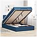 Pouf Letto con Materasso e LED Blu 120x200 cm in Tessuto - Foto miniatura 2