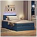 Pouf Letto con Materasso e LED Blu 120x200 cm in Tessuto - Foto miniatura 3