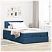Pouf Letto con Materasso e LED Blu 120x200 cm in Tessuto - Foto miniatura 4