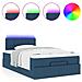 Pouf Letto con Materasso e LED Blu 120x200 cm in Tessuto - Foto miniatura 5