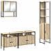 Set di mobili per il bagno con porta 4 pcs rovere sonoma Media - Foto miniatura 1