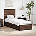 Letto con Contenitore con testiera Rovere Marrone 75 x 190 cm - Foto miniatura 2