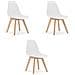 Sedia KITO - Design ergonomico bianco per soggiorno x3 - Foto miniatura 1
