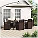 Set da Pranzo per Giardino con cuscino 7 pcs Marrone e Crema PP - Foto miniatura 2