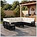 Set Divano da Giardino 11 pz Nero e Bianco Crema polyrattan - Foto miniatura 9