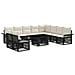 Set Divano da Giardino 11 pz Nero e Bianco Crema polyrattan - Foto miniatura 1