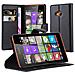 Custodia Compatibile Con Nokia Lumia 540 In Nero Carbone - Coperchio Protettiva Con Chiusura Magnetica, Funzione Stand E Tasca Per Le Carte - Foto miniatura 1
