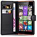 Custodia Compatibile Con Nokia Lumia 540 In Nero Carbone - Coperchio Protettiva Con Chiusura Magnetica, Funzione Stand E Tasca Per Le Carte - Foto miniatura 2
