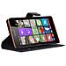 Custodia Compatibile Con Nokia Lumia 540 In Nero Carbone - Coperchio Protettiva Con Chiusura Magnetica, Funzione Stand E Tasca Per Le Carte - Foto miniatura 3