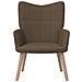 Poltrona Relax Con Sgabello 62x68,5x96 Cm Marrone In Tessuto - Foto miniatura 3