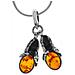 241a200280890 - Catenina Con Pendente Da Donna Con Ambra - Argento Sterling 925 - Foto miniatura 1