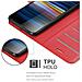 Cadorabo Custodia Compatibile Con Sony Xperia 10 In Rosso Carminio - Coperchio Protettiva Con Chiusura Magnetica, Funzione Stand E Tasca Per Le Carte - Foto miniatura 5