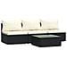 Set Divani Da Giardino 4 Pz Con Cuscini In Polyrattan Nero - Foto miniatura 2