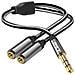 Adattatore Splitter Audio Da Jack 3,5 Mm Maschio A 2x 3,5 Mm Femmina - Foto miniatura 1