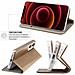 Custodia Folio Per Iphone 14 Pro Max Magnetica Funzione Supporto, Oro - Foto miniatura 3