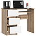 Scrivania per computer A6 sinistro, 3 cassetti, 90x50x77 cm, Colore Sonoma Quercia e Bianco - Foto miniatura 2