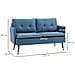 Divano 2 Posti In Tessuto Con Cuscini Imbottiti E Gambe In Acciaio 139x68x80cm, Blu Scuro - Foto miniatura 4