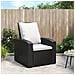 Poltrona Reclinabile da Giardino con Cuscini Polyrattan Nera - Foto miniatura 7
