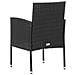 Sedie da Giardino con Cuscini Neri 4 pz Nere in Polyrattan - Foto miniatura 7