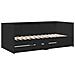 Divano Letto Con Cassetti Senza Materasso Nero 75x190 Cm - Foto miniatura 2