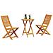 Set Bistro Pieghevole 3 Pezzi in Legno Massello di Acacia di - Foto miniatura 2
