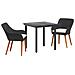 Set da Pranzo per Giardino in Rattan Nero a 3 Pezzi - Foto miniatura 1