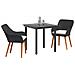 Set da Pranzo per Giardino in Rattan Nero a 3 Pezzi - Foto miniatura 3