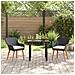 Set da Pranzo per Giardino in Rattan Nero a 3 Pezzi - Foto miniatura 4