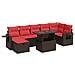 Set Divani da Giardino con Cuscini 8 pz Nero Polyrattan Acacia - Foto miniatura 1