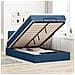 Pouf Letto con Materasso e LED Blu 120x200 cm in Tessuto - Foto miniatura 2