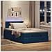 Pouf Letto con Materasso e LED Blu 120x200 cm in Tessuto - Foto miniatura 3