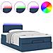 Pouf Letto con Materasso e LED Blu 120x200 cm in Tessuto - Foto miniatura 5