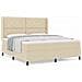 Letto a molle con materasso Crema 180 x 200 cm Tessuto - Foto miniatura 4