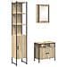 Set di mobili per il bagno con lo scaffale 3 pcs rovere sonoma - Foto miniatura 1