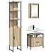 Set di mobili per il bagno con lo scaffale 3 pcs rovere sonoma - Foto miniatura 3