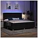 Letto a molle con materasso Nero 200 x 200 cm Tessuto - Foto miniatura 6