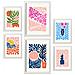 Set Di 6 Stampe Stampe Minimaliste Di Paesaggi E Natura In Stile Floreale Pastello Per L'interior Design A3 & A4 Cornice Bianca - Foto miniatura 1