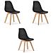 Sedia KITO - Sedie ergonomiche da pranzo /ufficio nere x 3 - Foto miniatura 1
