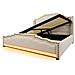 Letto Contenitore Idraulico Con Luci Led, Velluto E Ricariche Usb/type-c - Foto miniatura 3