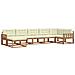 Set di divani da esterno con cuscino 7 pcs Naturale e Crema - Foto miniatura 1