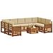 Set divani 10 pcs Naturale e Beige Legno di Acacia Massello - Foto miniatura 3