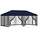 Gazebo con pareti laterali 6 x 3 m Blu Poliestere e Acciaio 190 - Foto miniatura 1