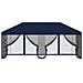 Gazebo con pareti laterali 6 x 3 m Blu Poliestere e Acciaio 190 - Foto miniatura 3