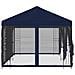 Gazebo con pareti laterali 6 x 3 m Blu Poliestere e Acciaio 190 - Foto miniatura 4