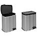 Pattumiera Eco Grigio Nero 2 Secchi Contenitori Spazzatura Sacchi - Foto miniatura 1