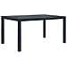 Tavolo Da Giardino Antracite 150x90x72 Cm Plastica Stile Rattan - Foto miniatura 1