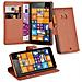 Cadorabo Custodia Compatibile Con Nokia Lumia 535 In Marrone Pastello - Coperchio Protettiva Con Chiusura Magnetica, Funzione Stand E Tasca Per Le Carte - Foto miniatura 1