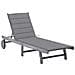 Sdraio da Giardino Grigia con Cuscino in Massello di Acacia - Foto miniatura 1